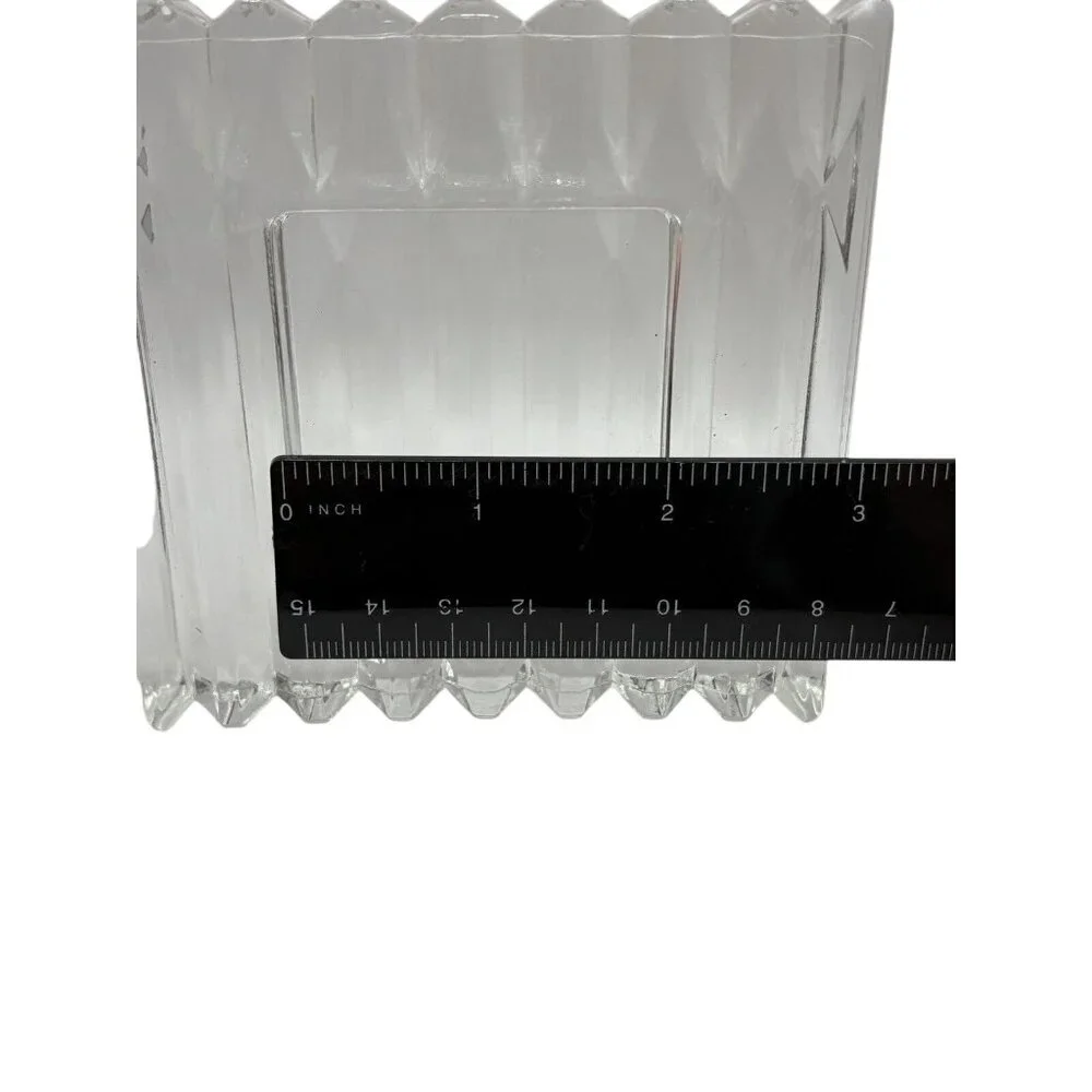 Picture Frame Solid Glass Wavy Sides Thick Glass Stand In‎ Back 2 x 2 In Picture